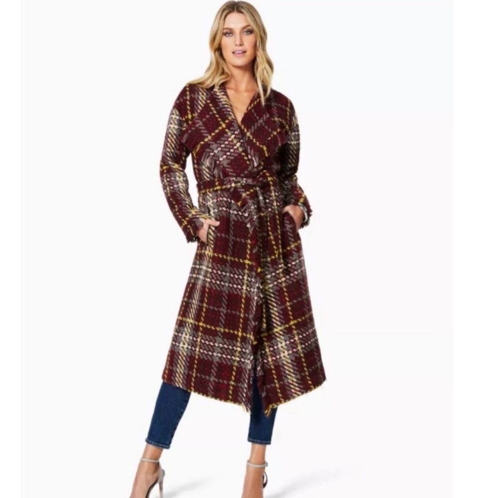 Ramy Brook Plaid Belted Coat